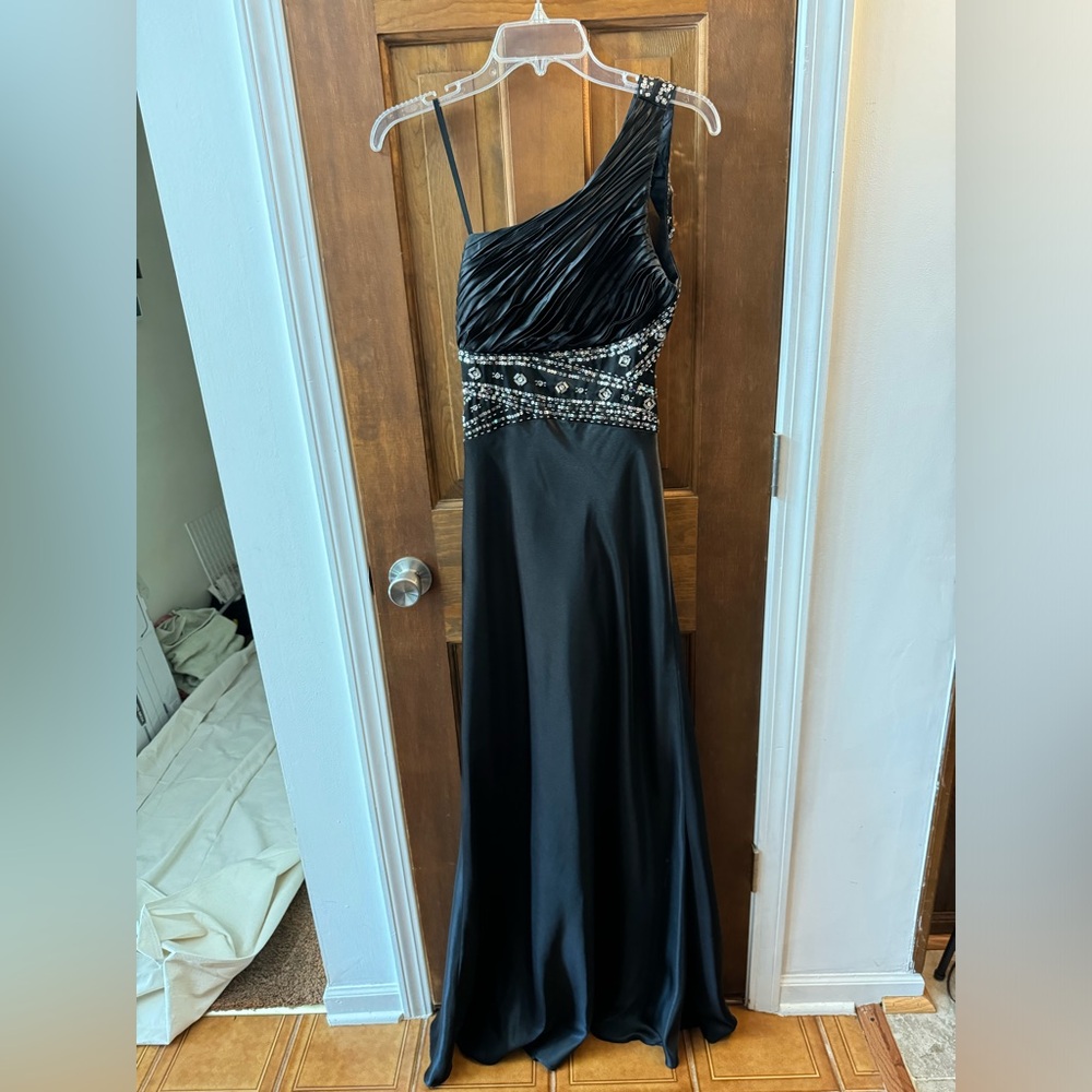 Black formal dress.